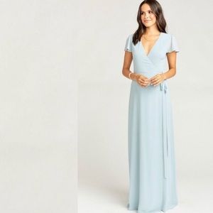 NWT Bridesmaid Wedding Noelle Wrap Dress Blue